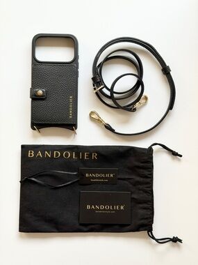 Bandolier Mila MagSafe Crossbody phone case in black/gold iPhone 17 PRO